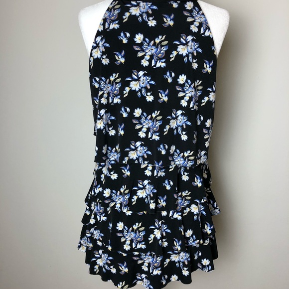 White House Black Market Lace-Up Floral Top - Picture 6 of 7